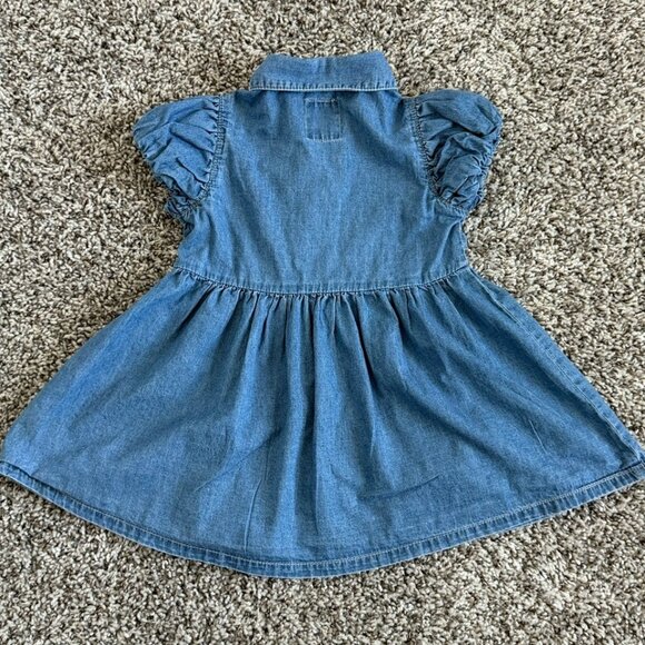 Levi's Bubble Short Sleeve Button Up Collared Denim Dress Girl's Size 2T - Picture 2 of 10